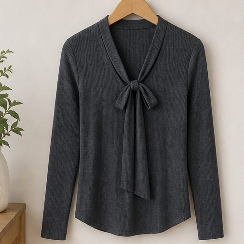 Charcoal Puff Sleeve Top